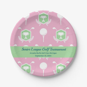 Pink & Green - Golf Liga Party-Teller Pappteller