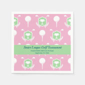 Pink & Green - Golf Party Tableware Serviette (Vorderseite)