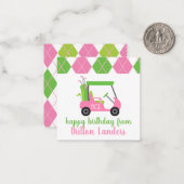 Pink & Green Golf personalisieren Geschenkkarten Mitteilungskarte (Vorderseite/Rückseite Beispiel)