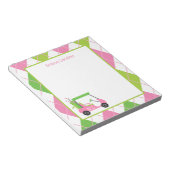 Pink & Green Golf Personalisiert Notepad Notizblock (angewinkelt)