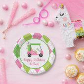 Pink & Green Golf Personalisiert Party Teller (Party)