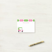 Pink & Green Golf Personalisiert Post-it Notepad Klebezettel (Auf Schreibtisch)