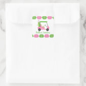 Pink & Green Golf Personalisiert Stickers (Tasche)
