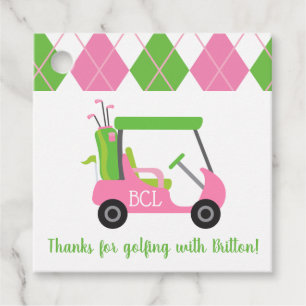 Pink & Green Golf Personalisierte Geschenke oder L Geschenkanhänger