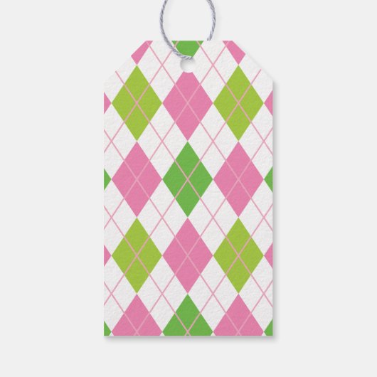 Pink & Green Golf Personalisierte Geschenketikette Geschenkanhänger (Rückseite)