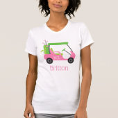 Pink & Green Golf Personalisierter T - Shirt (Vorderseite)