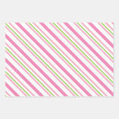 Pink & Green Golf Raute Streifen Geschenkblätter Geschenkpapier Set (Vorderseite 3)