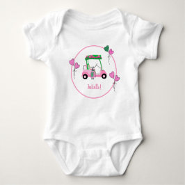 Pink & Green Golf Thema Personalisiertes Party Baby Strampler