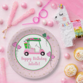 Pink & Green Golf Thema Personalisiertes Party Pappteller (Party)