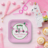 Pink & Green Golf Thema Personalisiertes Party Pappteller (Party)