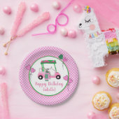 Pink & Green Golf Thema Personalisiertes Party Pappteller (Party)