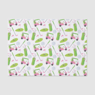 Pink & Green Golf Tissue Paper Seidenpapier