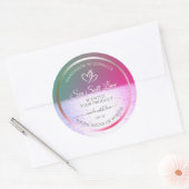 Pink Green Gradient Ocean Product Packaging Labels Runder Aufkleber (Umschlag)