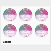 Pink Green Gradient Ocean Product Packaging Labels Runder Aufkleber (Blatt)