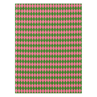 Pink Green Harlequin Checkered Design Tischdecke