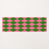 Pink Green Harlequin Checkered Design  Yogamatte (Rückseite (Horizontal))