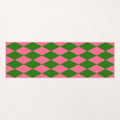 Pink Green Harlequin Checkered Design  Yogamatte (Vorderseite (Horizontal))