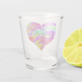 Pink Green Heart Schnapsglas (Rückseite)