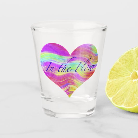 Pink Green Heart Schnapsglas (Vorderseite)