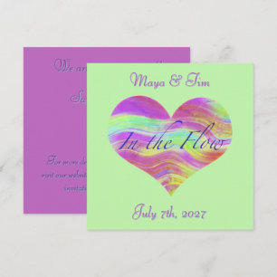 Pink & Green Herz Save-the-Date Save The Date