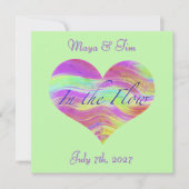 Pink & Green Herz Save-the-Date Save The Date (Vorderseite)