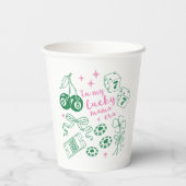 Pink & Green In My Lucky Mama Era St Patricks Day Pappbecher (Rückseite)