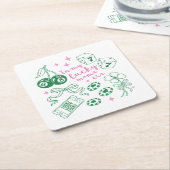 Pink & Green In My Lucky Mama Era St Patricks Day Rechteckiger Pappuntersetzer (angewinkelt)