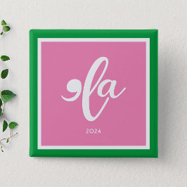 Pink Green Kamala 2024 sagt ihren Namen Button