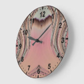 Pink Green Lila Beige Fraktal Pattern Große Wanduhr (Winkel)
