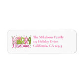 Pink Green Merry Christmas Return Address (Vorne)