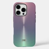 Pink Green Metallic Ombre Monogram Case-Mate iPhone Hülle (Rückseite)