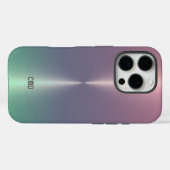 Pink Green Metallic Ombre Monogram Case-Mate iPhone Hülle (Rückseite (Horizontal))