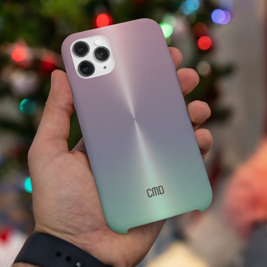 Pink Green Metallic Ombre Monogram Case-Mate iPhone Hülle