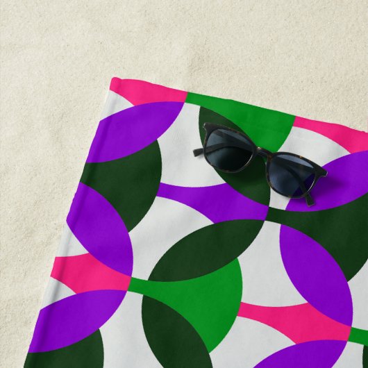 Pink Green Mod Pattern Beach Handtuch (Beispiel)