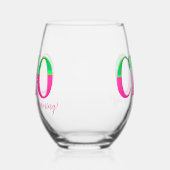 Pink & Green Motivational CEO in Training  Weinglas Ohne Stiel (Links)