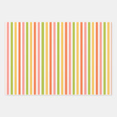 PINK GREEN ORANGE YELLOW FRUIT & STRIPES GESCHENKPAPIER SET (Vorderseite 3)