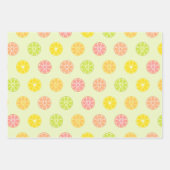 PINK GREEN ORANGE YELLOW FRUIT & STRIPES GESCHENKPAPIER SET (Vorderseite 2)