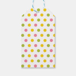 PINK GREEN ORANGE YELLOW POLKA DOTS GESCHENKANHÄNGER