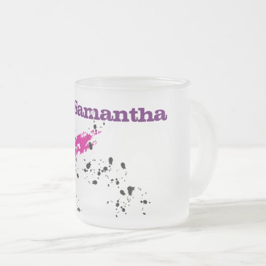 Pink Green Paint Mattiert Glass Tasse Cup (VorderseiteRechts)