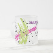 Pink Green Paint Mattiert Glass Tasse Cup (Vorderseite Links)
