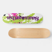 Pink Green Paint Splash Ink Mini Skateboard (Horizontal)