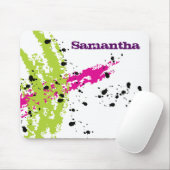 Pink Green Paint Splash Ink Personalisiert Mousepa Mousepad (Mit Mouse)
