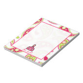 Pink & Green Paisley Lehrer Notepad Notizblock (Rotiert)