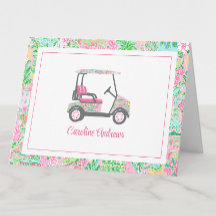 Pink & Green Palm Beach Golf Cart Personalisiert