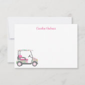 Pink & Green Palm Beach Golf Cart Personalisiert Dankeskarte (Vorderseite)