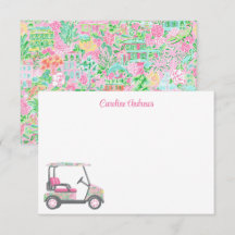 Pink & Green Palm Beach Golf Cart Personalisiert