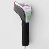 Pink & Green Palm Beach Golf Cart Personalisiert Headcover (angewinkelt)