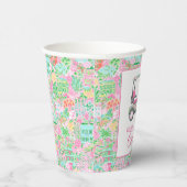 Pink & Green Palm Beach Golf Cart Personalisiert Pappbecher (Rechts)