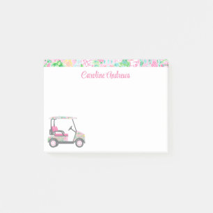 Pink & Green Palm Beach Golf Cart Personalisiert Post-it Klebezettel