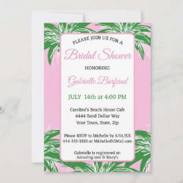 Pink & Green Palm Bridal Shower Invitation | Palm  Einladung